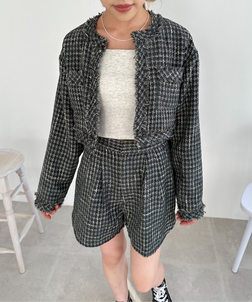 EPIMI E'PIMMY（エピミエピミー）の「《set up対応》ツイードショートパンツ（その他パンツ・レディース・チャコールグレー/ブラック/オフホワイト/アイボリー・MEDIUM）」の15枚目の写真