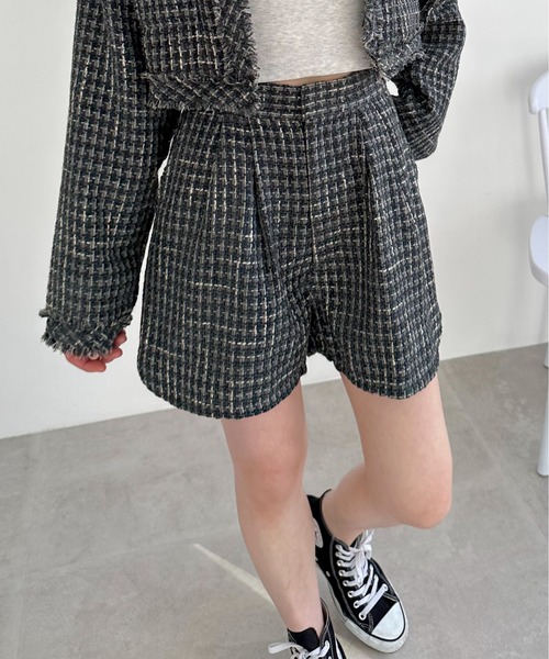 EPIMI E'PIMMY（エピミエピミー）の「《set up対応》ツイードショートパンツ（その他パンツ・レディース・チャコールグレー/ブラック/オフホワイト/アイボリー・MEDIUM）」の16枚目の写真