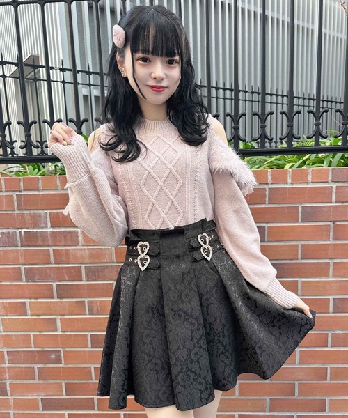 ROJITA(ロジータ)の「ハートビジュバックルフレアスカート(スカート・レディース・ブラック/ピンク/ブルー/ベージュ/ブラック系その他・FREE)」の15枚目の写真