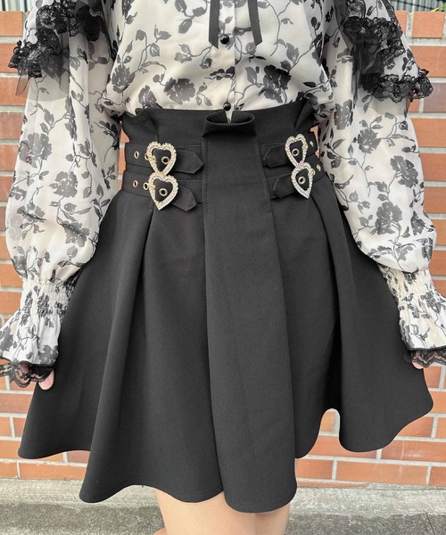 ROJITA(ロジータ)の「ハートビジュバックルフレアスカート(スカート・レディース・ブラック/ピンク/ブルー/ベージュ/ブラック系その他・FREE)」の11枚目の写真