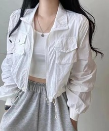 クロップド丈シャカシャカブルゾン