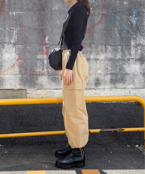 one way（ワンウェイ）の「【 新色追加 】ポロ襟テレコニットトップス（ニット/セーター・レディース・グレー/レッド/ブラック/ホワイト/ピンク・FREE）」の10枚目の写真