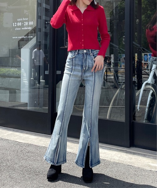 one way（ワンウェイ）の「【 新色追加 】ポロ襟テレコニットトップス（ニット/セーター・レディース・グレー/レッド/ブラック/ホワイト/ピンク・FREE）」の17枚目の写真