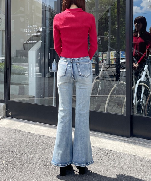 one way（ワンウェイ）の「【 新色追加 】ポロ襟テレコニットトップス（ニット/セーター・レディース・グレー/レッド/ブラック/ホワイト/ピンク・FREE）」の21枚目の写真