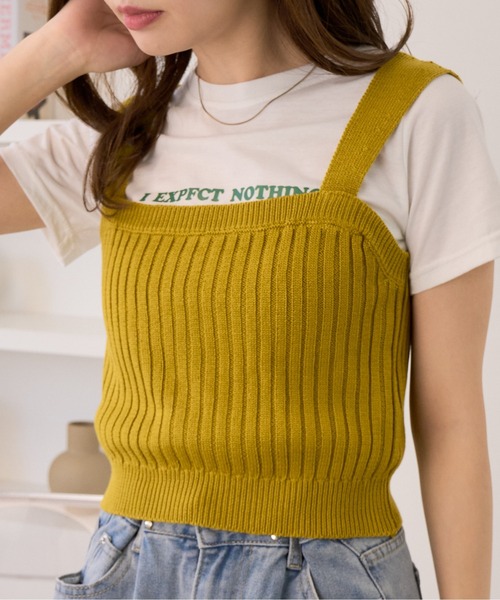 Ada.(エイダ)の「今シーズンのトレンド必須アイテム! ニットビスチェ(ベスト・レディース・チャコールグレー/ブラック/ライトベージュ/イエロー×グリーン・FREE)」の15枚目の写真