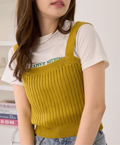 Ada.(エイダ)の「今シーズンのトレンド必須アイテム! ニットビスチェ(ベスト・レディース・チャコールグレー/ブラック/ライトベージュ/イエロー×グリーン・FREE)」の18枚目の写真