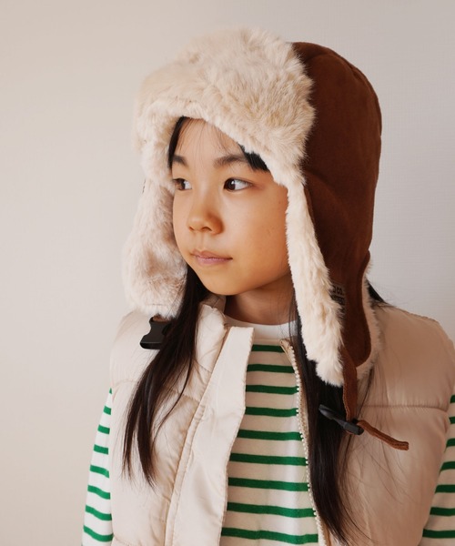 Bambin（ボンバン）の「【 Bambin / ボンバン 】 ミリタリー フライトキャップ（キャップ・キッズ・ブラウン/ブラック・FREE）」の12枚目の写真