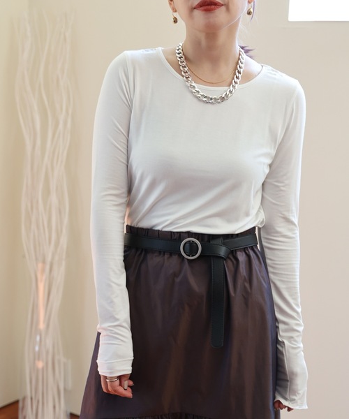 ULEULA(ウルア)の「ロングスリーブTシャツ(Tシャツ/カットソー・レディース・ブラック/ブラウン/アイボリー・FREE)」の7枚目の写真