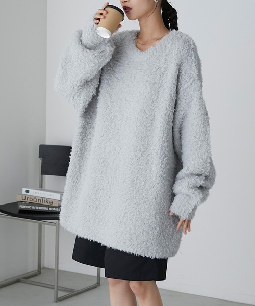 forksy.】2wayプードルファーニットプルオーバー（ニット