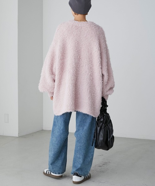 forksy.（フォルクシー）の「【forksy.】2wayプードルファーニットプルオーバー（ニット/セーター・レディース・アイボリー/グレー/ブルー/ピンク/ブラック/マスタード・FREE）」の9枚目の写真