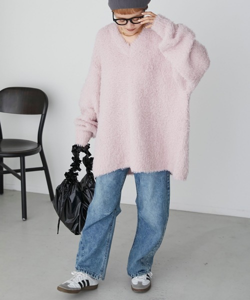 forksy.（フォルクシー）の「【forksy.】2wayプードルファーニットプルオーバー（ニット/セーター・レディース・アイボリー/グレー/ブルー/ピンク/ブラック/マスタード・FREE）」の12枚目の写真