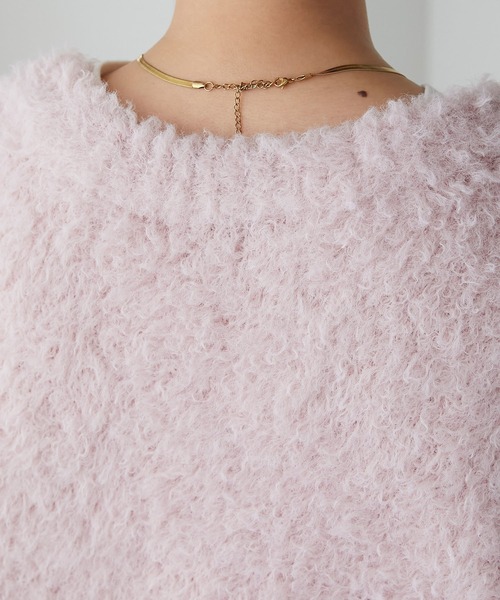 forksy.（フォルクシー）の「【forksy.】2wayプードルファーニットプルオーバー（ニット/セーター・レディース・アイボリー/グレー/ブルー/ピンク/ブラック/マスタード・FREE）」の21枚目の写真