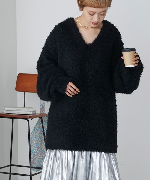 forksy.】2wayプードルファーニットプルオーバー（ニット