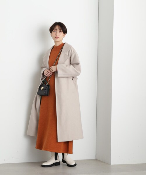 N.（N. Natural Beauty Basic）（エヌエヌナチュラルビューティーベーシック）の「【S Size Line】◆エアニーメルトンガウンコート（チェスターコート・レディース・モカ/ベージュ/チャコール・SMALL/MEDIUM）」の9枚目の写真