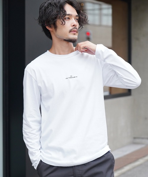 jiggys shop(ジギーズショップ)の「ロゴ刺繍ロンT 長袖Tシャツ カットソー(Tシャツ/カットソー・メンズ・ホワイト/ブラック/ネイビー・MEDIUM/LARGE)」の1枚目の写真