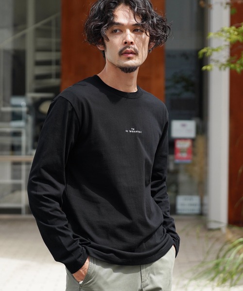 jiggys shop(ジギーズショップ)の「ロゴ刺繍ロンT 長袖Tシャツ カットソー(Tシャツ/カットソー・メンズ・ホワイト/ブラック/ネイビー・MEDIUM/LARGE)」の2枚目の写真
