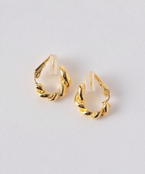 green label relaxing（グリーンレーベルリラクシング）の「ツイストライン フープ イヤリング（イヤリング・レディース・ゴールド/シルバー・FREE）」の3枚目の写真