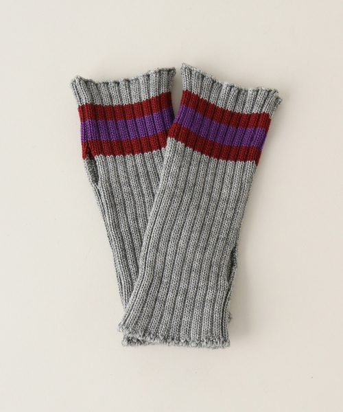 JOINT WORKS（ジョイントワークス）の「【ANDER / アンダー】AK-25FINGERLESS LINE GLOVE（手袋・レディース・パープル/ブラック/チャコールグレー・FREE）」の2枚目の写真