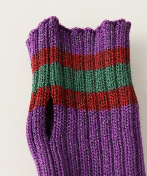 JOINT WORKS（ジョイントワークス）の「【ANDER / アンダー】AK-25FINGERLESS LINE GLOVE（手袋・レディース・パープル/ブラック/チャコールグレー・FREE）」の6枚目の写真