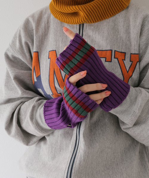 JOINT WORKS（ジョイントワークス）の「【ANDER / アンダー】AK-25FINGERLESS LINE GLOVE（手袋・レディース・パープル/ブラック/チャコールグレー・FREE）」の15枚目の写真