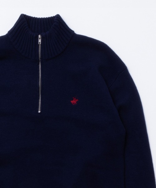 BEVERLY HILLS POLO CLUB(ビバリーヒルズポロクラブ)の「BEVERLY HILLS POLO CLUB ハーフジップアップセーター(ニット/セーター・メンズ・ホワイト×ネイビー/グレー/アイボリー/ネイビー/ベージュ/ブラック/ブラック×ホワイト・XL/M/L)」の7枚目の写真