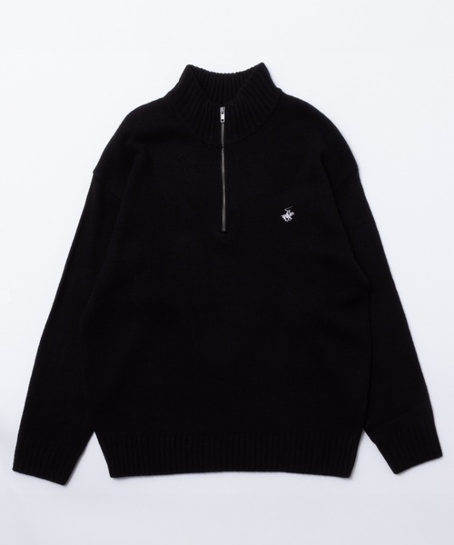 BEVERLY HILLS POLO CLUB(ビバリーヒルズポロクラブ)の「BEVERLY HILLS POLO CLUB ハーフジップアップセーター(ニット/セーター・メンズ・ホワイト×ネイビー/グレー/アイボリー/ネイビー/ベージュ/ブラック/ブラック×ホワイト・XL/M/L)」の10枚目の写真