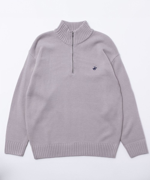 BEVERLY HILLS POLO CLUB(ビバリーヒルズポロクラブ)の「BEVERLY HILLS POLO CLUB ハーフジップアップセーター(ニット/セーター・メンズ・ホワイト×ネイビー/グレー/アイボリー/ネイビー/ベージュ/ブラック/ブラック×ホワイト・XL/M/L)」の12枚目の写真