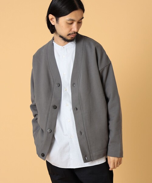 BEAMS LIGHTS（ビームスライツ）の「BEAMS LIGHTS / 裏毛 バルーンシルエット カーディガン（カーディガン/ボレロ・メンズ・チャコールグレー/ブラック/ブルー系その他3・SMALL/MEDIUM/LARGE）」の5枚目の写真