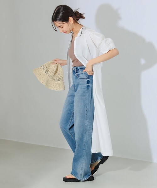 B:MING by BEAMS(ビーミングバイビームス)の「B:MING by BEAMS / 2WAY ギャザーワンピース(ワンピース・レディース・オフホワイト/ネイビー/ブラウン系その他・MEDIUM/SMALL)」の5枚目の写真