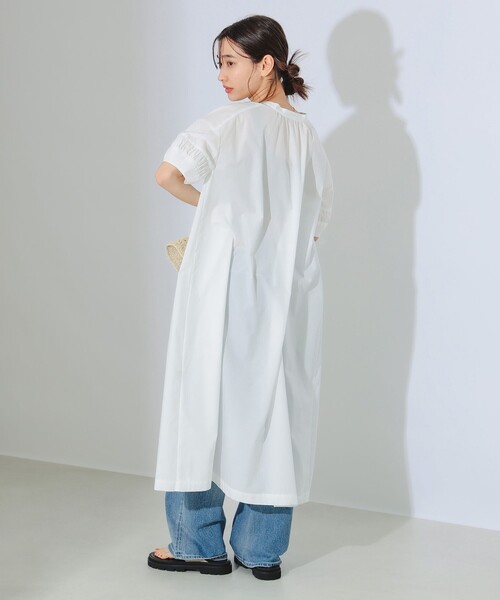 B:MING by BEAMS(ビーミングバイビームス)の「B:MING by BEAMS / 2WAY ギャザーワンピース(ワンピース・レディース・オフホワイト/ネイビー/ブラウン系その他・MEDIUM/SMALL)」の6枚目の写真