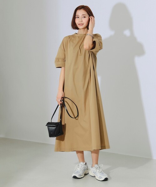 B:MING by BEAMS(ビーミングバイビームス)の「B:MING by BEAMS / 2WAY ギャザーワンピース(ワンピース・レディース・オフホワイト/ネイビー/ブラウン系その他・MEDIUM/SMALL)」の7枚目の写真