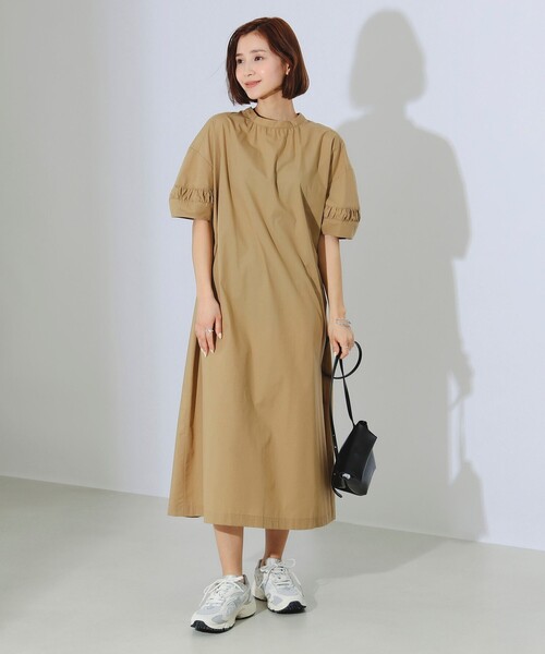 B:MING by BEAMS(ビーミングバイビームス)の「B:MING by BEAMS / 2WAY ギャザーワンピース(ワンピース・レディース・オフホワイト/ネイビー/ブラウン系その他・MEDIUM/SMALL)」の8枚目の写真