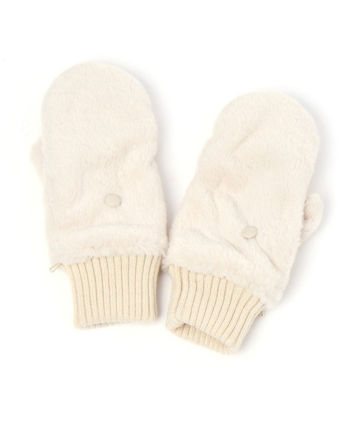 GLOBAL WORK（グローバルワーク）の「紐付き洗えるフェイクファーミトングローブ/975538（手袋・レディース・カーキ/ブラウン/モカ/アイボリー/グレー・FREE）」の6枚目の写真