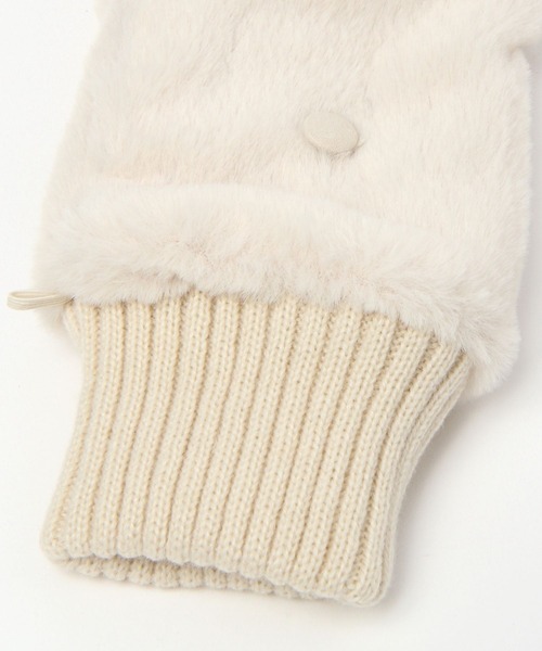 セール】紐付き洗えるフェイクファーミトングローブ/975538
