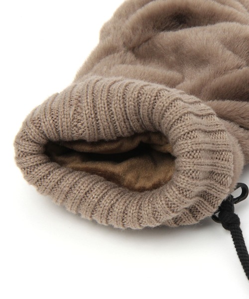 GLOBAL WORK（グローバルワーク）の「紐付き洗えるフェイクファーミトングローブ/975538（手袋・レディース・カーキ/ブラウン/モカ/アイボリー/グレー・FREE）」の13枚目の写真