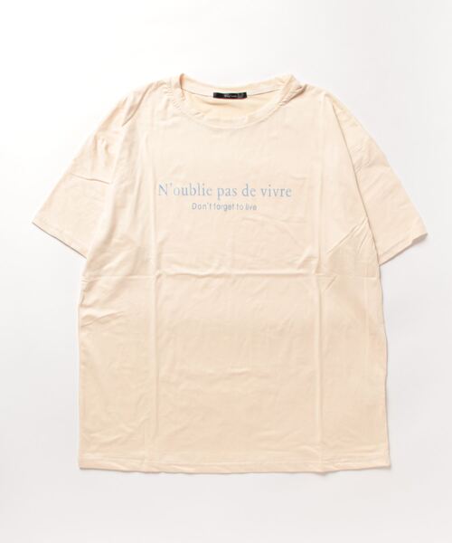 B.I.D.（ビーアイディー）の「【Bz】 [IZU] メッセージプリントTシャツ（Tシャツ/カットソー・レディース・ホワイト/ベージュ/ネイビー・FREE）」の6枚目の写真