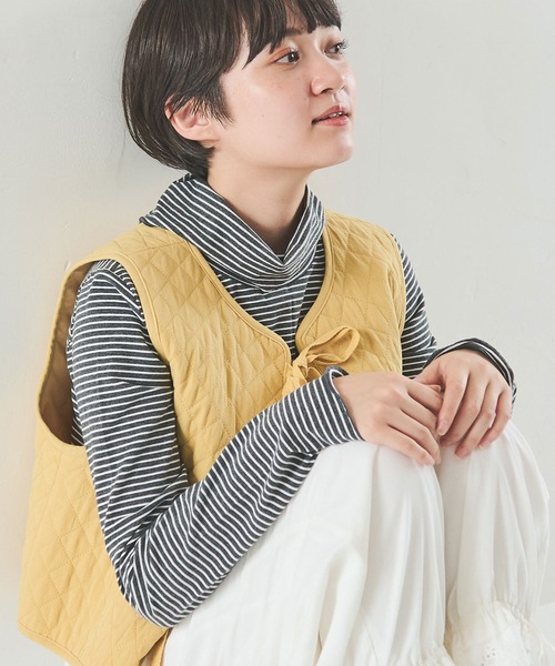 Crisp(クリスプ)の「2wayタートルボーダーTシャツ(Tシャツ/カットソー・レディース・ベージュ/オレンジ/ダークグレー・FREE)」の13枚目の写真