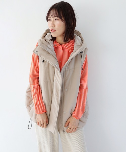 Crisp(クリスプ)の「2wayタートルボーダーTシャツ(Tシャツ/カットソー・レディース・ベージュ/オレンジ/ダークグレー・FREE)」の17枚目の写真