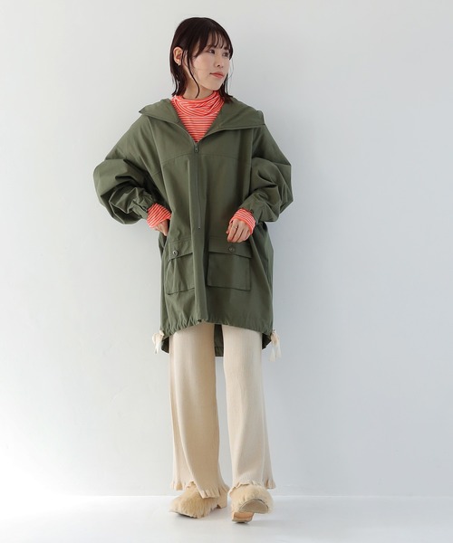 Crisp(クリスプ)の「2wayタートルボーダーTシャツ(Tシャツ/カットソー・レディース・ベージュ/オレンジ/ダークグレー・FREE)」の10枚目の写真