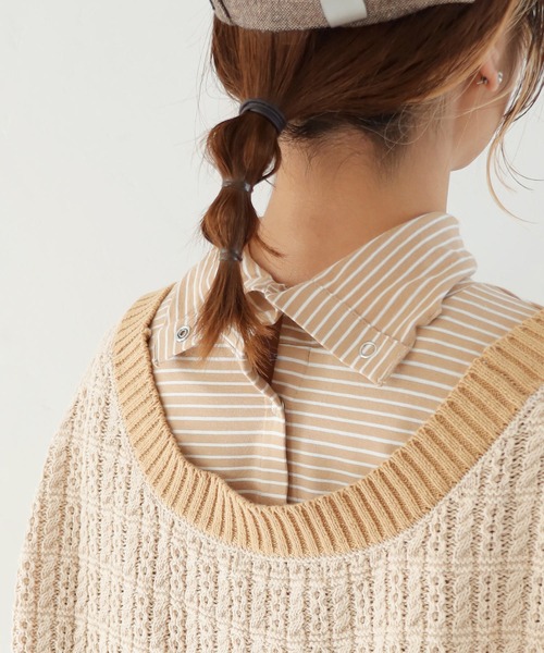 Crisp(クリスプ)の「2wayタートルボーダーTシャツ(Tシャツ/カットソー・レディース・ベージュ/オレンジ/ダークグレー・FREE)」の19枚目の写真