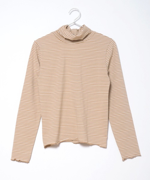 Crisp(クリスプ)の「2wayタートルボーダーTシャツ(Tシャツ/カットソー・レディース・ベージュ/オレンジ/ダークグレー・FREE)」の22枚目の写真