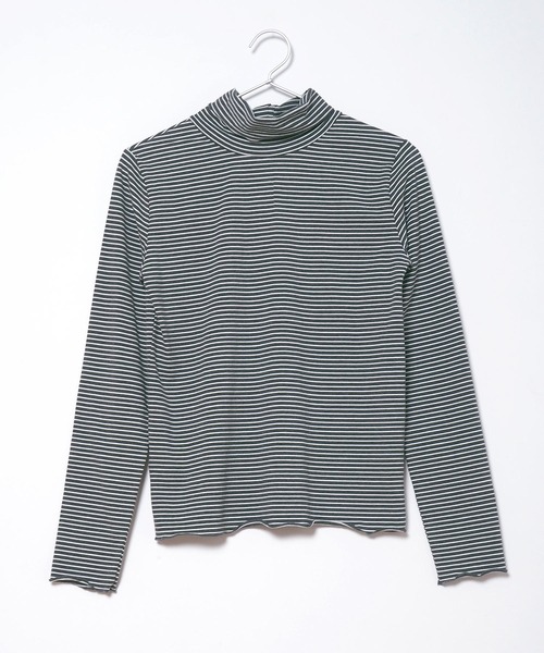 Crisp(クリスプ)の「2wayタートルボーダーTシャツ(Tシャツ/カットソー・レディース・ベージュ/オレンジ/ダークグレー・FREE)」の8枚目の写真