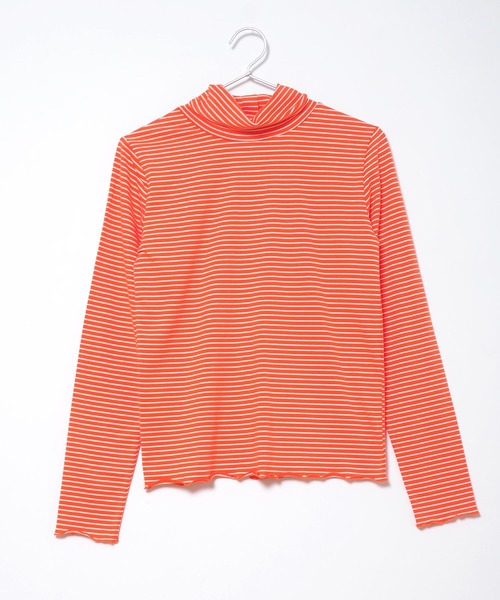 Crisp(クリスプ)の「2wayタートルボーダーTシャツ(Tシャツ/カットソー・レディース・ベージュ/オレンジ/ダークグレー・FREE)」の16枚目の写真