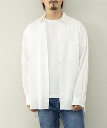 シャンブレー長袖シャツ(BIGシルエット)