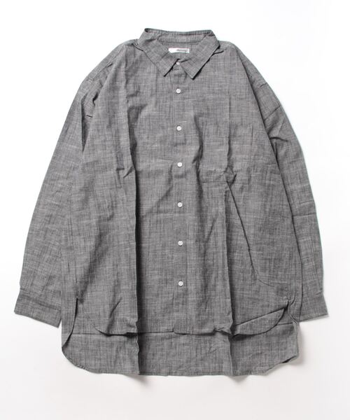 STYLEBLOCK（スタイルブロック）の「シャンブレー長袖シャツ(BIGシルエット)（シャツ/ブラウス・メンズ・ネイビー/ブラック/ホワイト・M/L）」の6枚目の写真