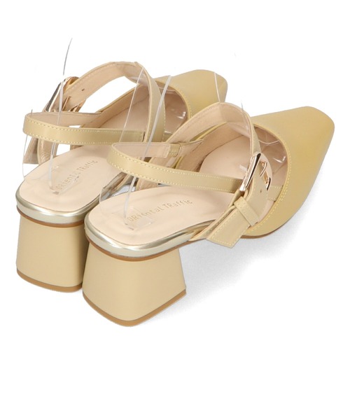 ORiental TRaffic(オリエンタルトラフィック)の「変形ヒールバックストラップパンプス 41101(パンプス・レディース・グリーン/ブラック/イエロー/ベージュ・33/34/35/36/37/38/39/40/41/42/43)」の5枚目の写真