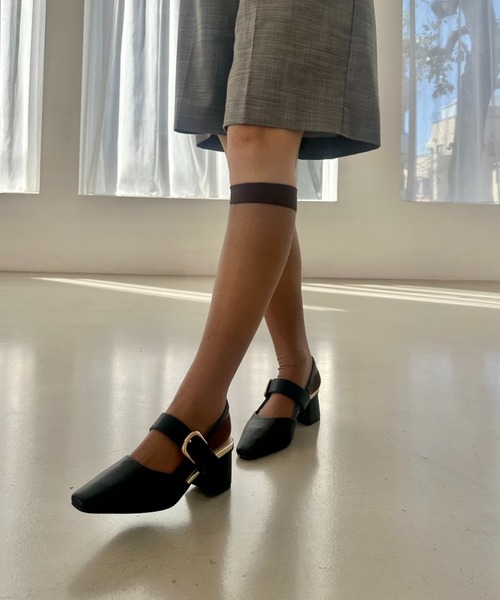 ORiental TRaffic(オリエンタルトラフィック)の「変形ヒールバックストラップパンプス 41101(パンプス・レディース・グリーン/ブラック/イエロー/ベージュ・33/34/35/36/37/38/39/40/41/42/43)」の14枚目の写真