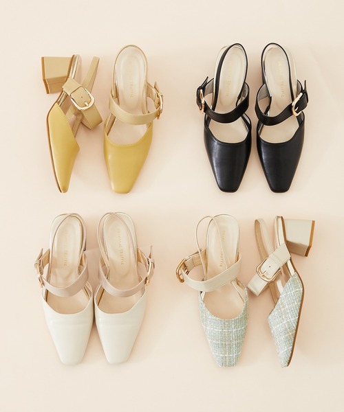 ORiental TRaffic(オリエンタルトラフィック)の「変形ヒールバックストラップパンプス 41101(パンプス・レディース・グリーン/ブラック/イエロー/ベージュ・33/34/35/36/37/38/39/40/41/42/43)」の16枚目の写真