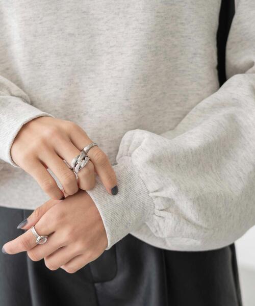 WEGO（ウィゴー）の「WEGO/パイピング切替ショートハーフZIPスウェット（スウェット・レディース・杢グレー/スミクロ/ネイビー・FREE）」の8枚目の写真