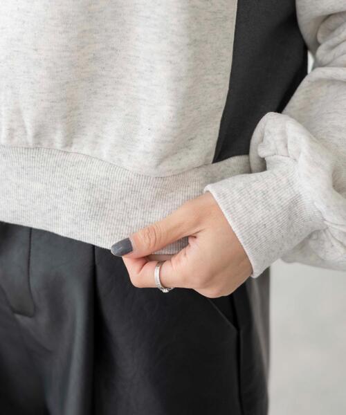 WEGO（ウィゴー）の「WEGO/パイピング切替ショートハーフZIPスウェット（スウェット・レディース・杢グレー/スミクロ/ネイビー・FREE）」の9枚目の写真